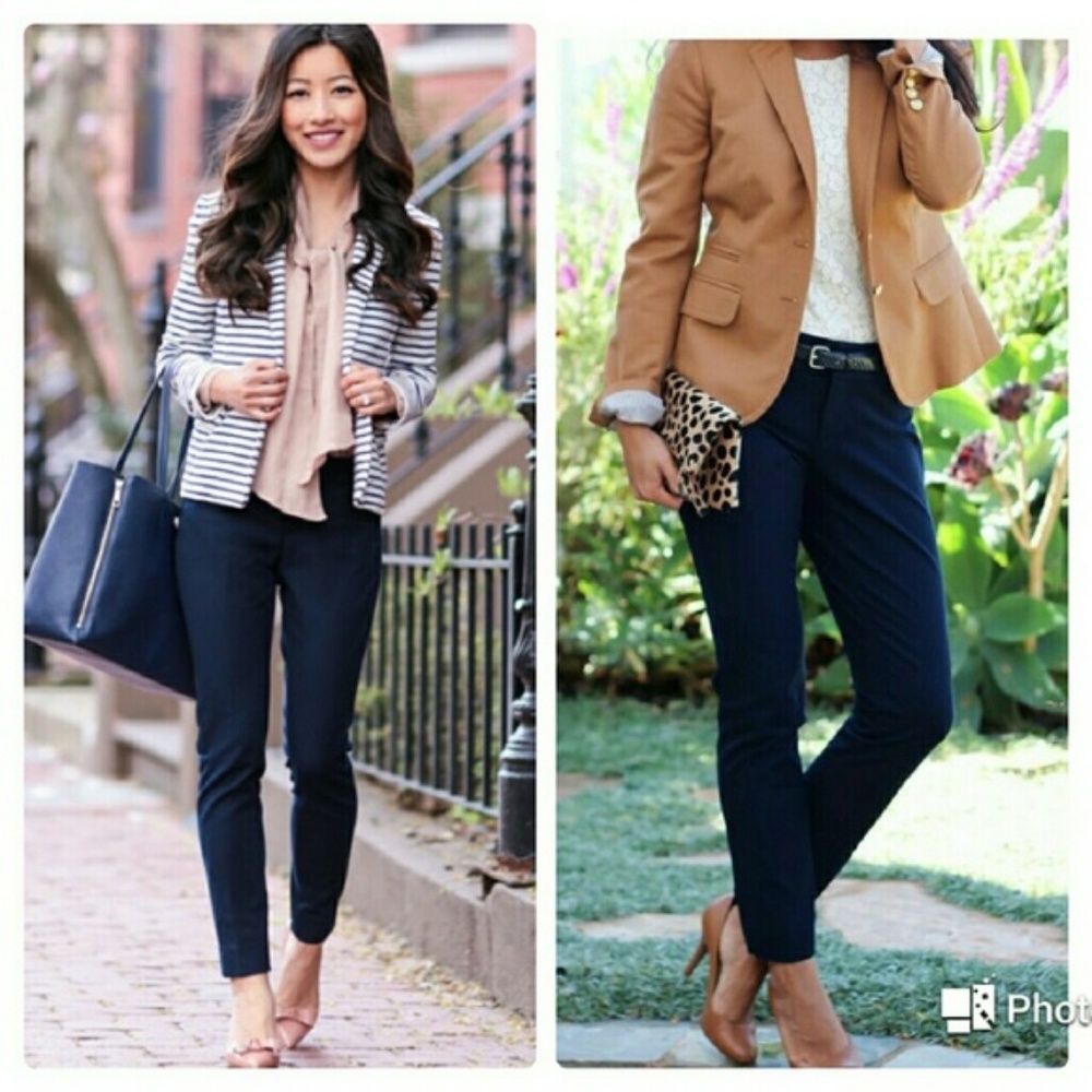 Talbots signature navy eyelet ankle crops